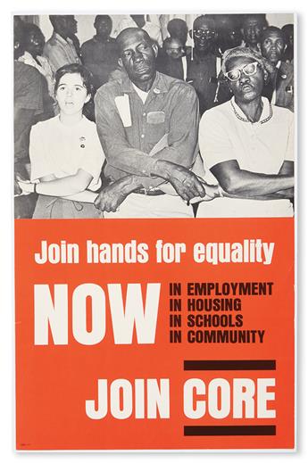 (CIVIL RIGHTS.) CONGRESS ON RACIAL EQUALITY. Join Hands for Equality. . . . Join CORE